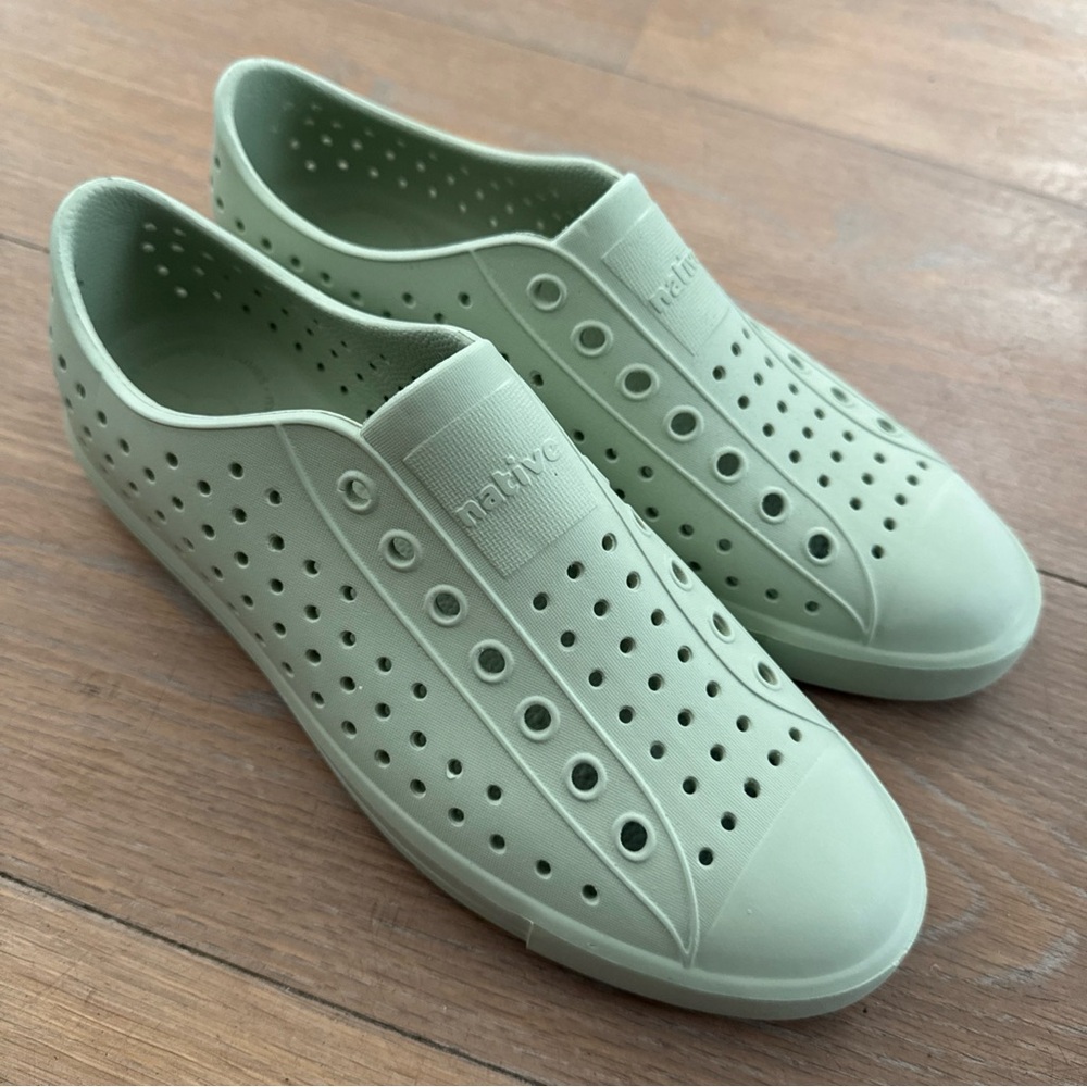Native Soft Green Jefferson waterproof Perforated Slip-Ons